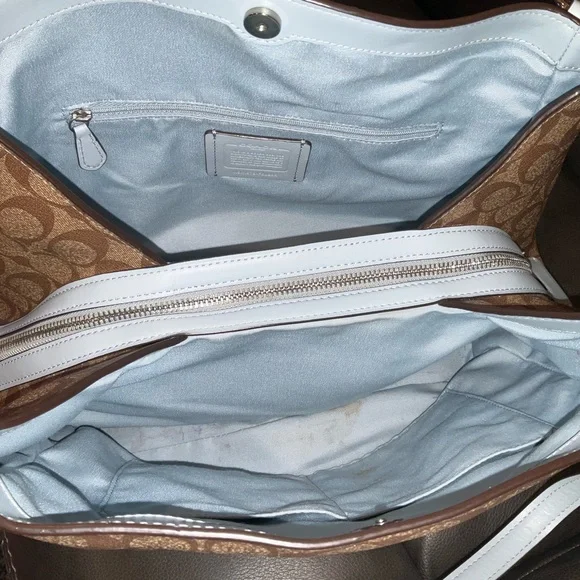 Coach Hallie Shoulder Hobo Bag in Signature Canvas - Picture 12 of 15